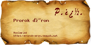 Prorok Áron névjegykártya